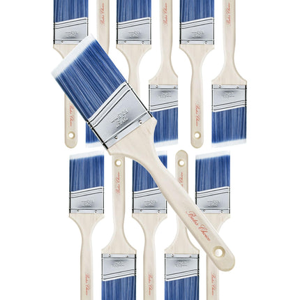 Bates- Paint Brushes, 2.5-Inch, 12 Pack, Angle Brushes, Treated Wood Handle, Wall Paint Brushes for Walls, Stain Brush, Furniture Paint Brush, Paint Brushes for Painting Walls, Painting Brush