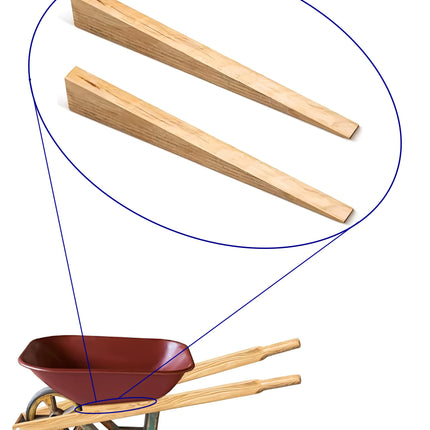 Wooden Wheelbarrow Wedge Replacement (Set of 2) – Universal Support Blocks for True Temper, Husky, Corona, and Jackson Wheelbarrows – Heavy-Duty Handle & Tray Support – DIY Repair Kit
