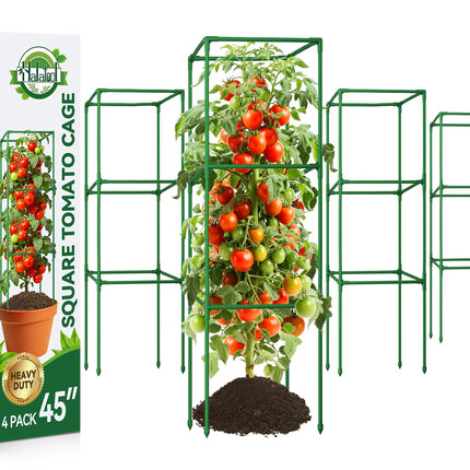 4 Pack 45" Tomato Cages for Garden, Heavy Duty Adjustable Plant Support