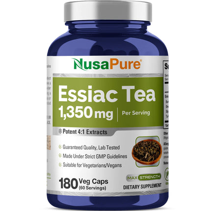 NusaPure Essiac Tea 1350 mg 180 Veggie Caps (Vegetarian, Non-GMO)