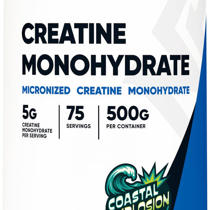 Nutricost Creatine Monohydrate Powder (Coastal Explosion, 500 Gram) - Micronized Creatine Supplement - Vegan, GMO-Free, Gluten Free