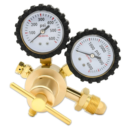 Nitrogen Regulator 0-600PSI CGA580 Inlet, 1/4-Inch Male Flare Outlet Connection,Heavy-Duty Handle,Self-reseating Relief Valve,Nitrogen Tank Regulator