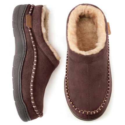 Zigzagger Men's Slip On Moccasin Slippers,Coffee, 11-12