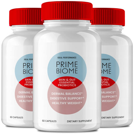 Prime Biome Gut Health Capsules, PrimeBiome Healthy Skin Support Supplement Pills, Prime Biome Advanced Formula - Maximum Strength All Natural Health & Wellness Pills, PrimeBiome Reviews (3 Pack)