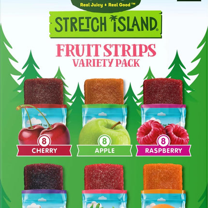 Black Forest, Stretch Island, Fruit Strips, Cherry, Apple, Raspberry, Grape, Strawberry, and Apricot, Zero Grams Added Sugar Non-GMO, 48 ct
