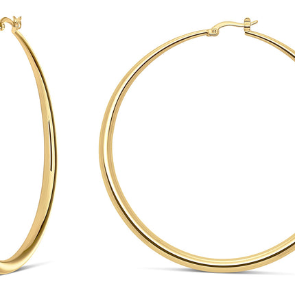 Milla Graduated Gold Hoop Earrings for Women, Large Size