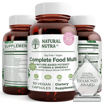 Natural Nutra Whole Food Complete Multivitamin and Mineral for Women and Men, Energy Booster, Helps Maintain Bone Health Supplement, Improves Brain Function and Skin, Help Enhance Immunity 60 Capsules