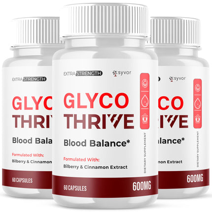 (3 Pack) Glyco Thrive Capsules, Official GlycoThrive Glycogen Support Pills with All Natural Ingredients, Advanced Formula Health Supplement with Max Strength Vitamins for Women & Men (180 Capsules)