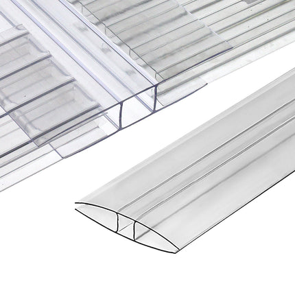 Greenhouses Polycarbonate Greenhouse Panels Connectors - Fit 6mm or 8mm Twin-Wall Polycarbonate Panels, Join 2 Pieces of Panels Together, 4-Foot Length, 10 Pieces (H Connectors 8mm-4ft)