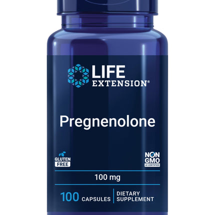 Life Extension Pregnenolone - Hormone Balance Supplement for Healthy Hormone Levels, 100 mg - Hormone Balance, Memory, Focus, Cognitive Health - Gluten-Free, Non-GMO, 100 Capsules