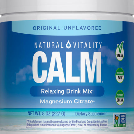 Natural Vitality MaxCalm Magnesium Powder | High Absorbable Ionic Glycinate and Citrate Formula | 8oz Unflavored Supplement