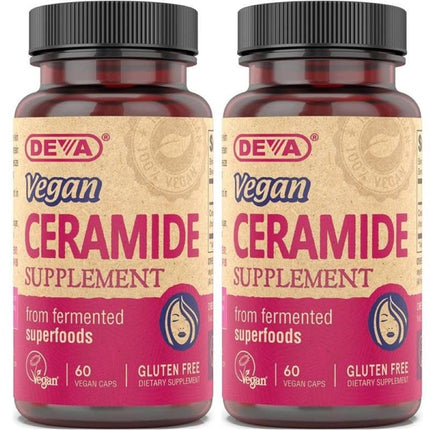 DEVA Vegan Vitamins Skin Restoring Ceramide Supplement Tablets, 60 Count, (Pack of 2)
