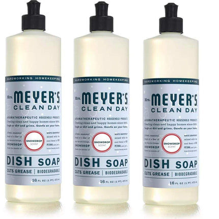 Mrs. MEYER'S CLEAN DAY Liquid Soap, Snow Drop 16 Fl Oz (Pack of 3)