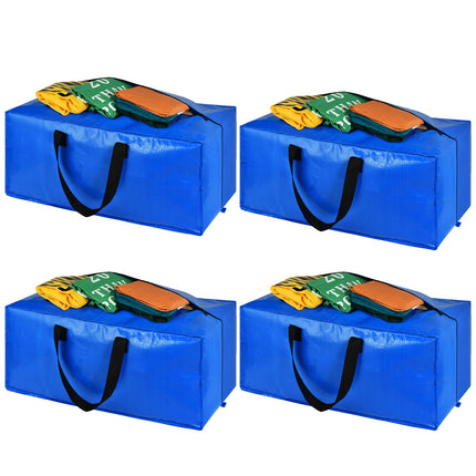 Heavy Duty Blue Moving Bags with Strong Zipper Handles Backpack Straps