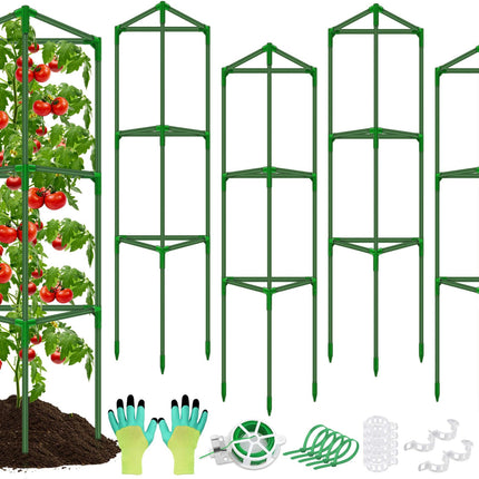 4 Pack Tomato Cages for Garden, Tomato Cage Trellis, Garden Cage Heavy Duty