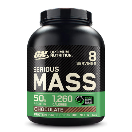 Optimum Nutrition Serious Mass, Weight Gainer Protein Powder, Mass Gainer, Vitamin C and Zinc for Immune Support, Creatine, Chocolate, 12 Pound (Packaging May Vary) (Pack of 2)