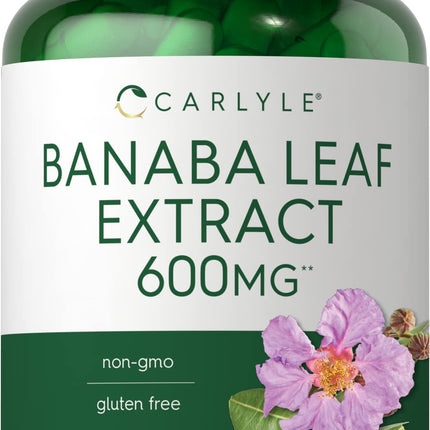 Carlyle Banaba Leaf Extract Capsules | 200 Count | Non-GMO & Gluten Free Supplement