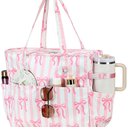 Bluboon Waterproof Beach Tote Pool Bags for Women Ladies Extra Large Carry On Bag With Wet Compartment for Weekender Travel