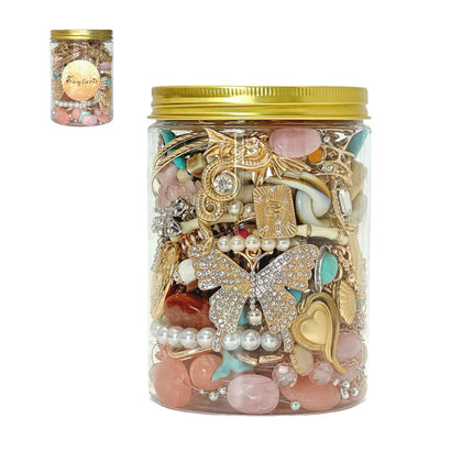 Swytaris 45-50 pcs Mystery Jewelry Jar, Mixed Surprise Jewelry Set for Woman Includes Necklaces, Earrings, Rings, Bracelets and Hair Accessories, Unique Anniversary Birthday Friendship Gift for Her