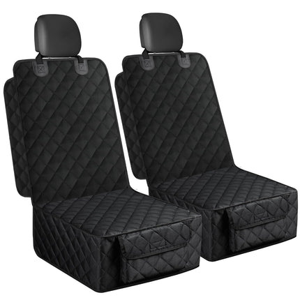 Smatto Dog Car Seat Cover, 2 Pack Waterproof Pet Front Seat Car Cover, Full Protection Dog Seat Protector with Side Flaps, Universal Size for Cars, Trucks, SUVs