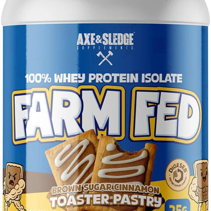 Axe & Sledge Farm Fed 100% Whey Protein Isolate | 25g Protein | Low Carb, Low Sugar, Gluten Free | Protein Powder for Men and Women | Keto | Made in The USA | 28 Servings, Brown Sugar Cinnamon