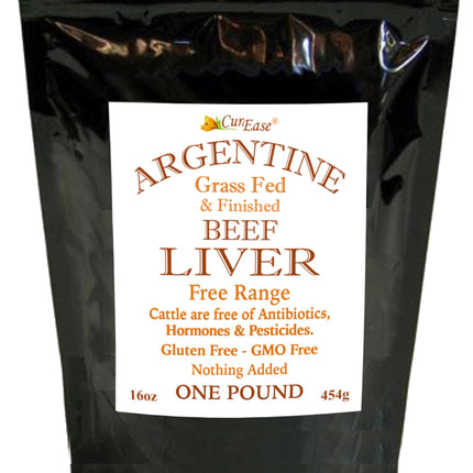 CurEase Argentine Grass Feed Beef Liver Powder Undefatted Desiccated (dried) Pesticide and Hormone Free 1lb One Pound (453grams) 908 Servings