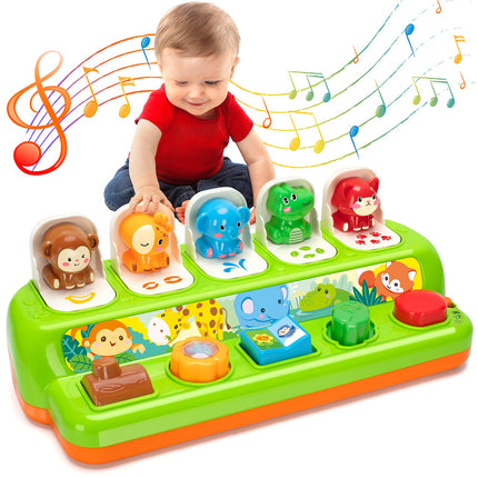Duchong Pop Up Toys for 1 Year Old Boy Girls, Interactive Cause and Effect Learning Toys with Music & Light for Baby 6 7 8 9 10 11 12 Months, Christmas Birthday 1st Gifts for Toddlers