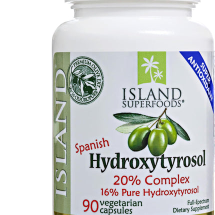Island Nutrition, 20% Hydroxytyrosol Complex™ Olive Fruit Extract - Super Strength 100% Grown & Extracted in Spain. 90 Capsules, 100 mg, from The Maker of Real European Olive Leaf Extract
