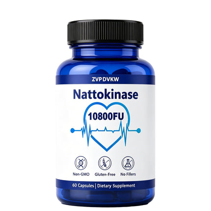 Nattokinase 10800 FU Supplement, Cardiovascular Vascular Wellness, 60ct