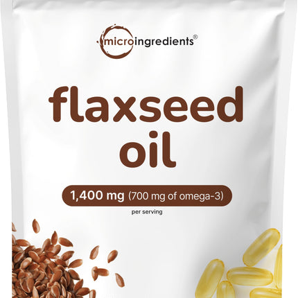 Flaxseed Oil 1,400mg, 300 Liquid Softgels | Flaxseed Oil Supplement with Omega 3, 6, & 9 Fatty Acids + DHA & Alpha Linolenic Acid (ALA) | Fish Free Omega Source | Non-GMO