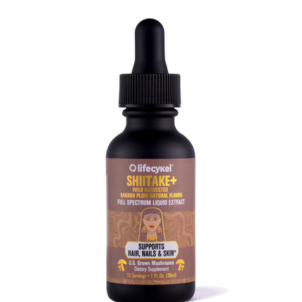 Life Cykel - Shiitake Mushroom Extract with Kakadu Plum - Advance Organic Mushroom Supplement for Hair, Nail and Skin - Potent Vitamin C Immune Boost for Adults - 1 Fl Oz