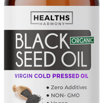 USDA Organic Black Cumin Seed Oil Liquid (8 fl oz) Premium Cold-Pressed Nigella Sativa Producing Pure - Antioxidant Supplement - Vegan, Gluten-Free, & Non-GMO (No Pills or Capsules)