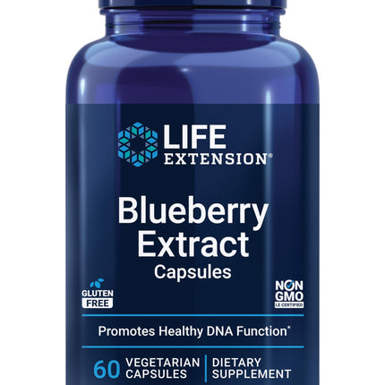 Life Extension Blueberry Extract Capsules, supports cognitive & memory health, helps maintain already-healthy cholesterol levels, fights oxidative stress, gluten-free, non-GMO, vegetarian, 60 capsules