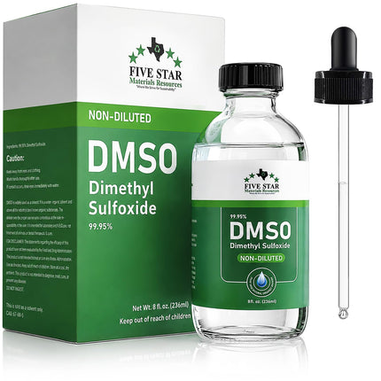 DMSO Liquid 99.95% Pure Dimethyl Sulfoxide, 8 oz,with Dropper Glass Bottle