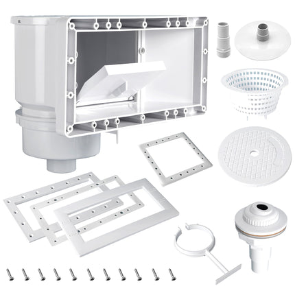 TonGass Complete-Set SP1091WM Thru-Wall Skimmer Kit Compatible with Hayward Above-Ground Pool Skimmers, Wide Mouth Through Wall Skimmer Set for SP1091WM Dyna-Skim Above-Ground Pool Skimmers