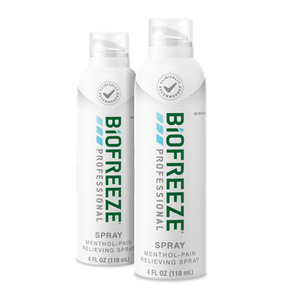 Biofreeze Professional Spray Pain Relief for Knee, Neck, Hip, Joint, Shoulder, & Simple Backache, Arthritis Pain Reliever, Sore Muscle Relief, Colorless Menthol Spray 4 Fl Oz (Pack of 2)