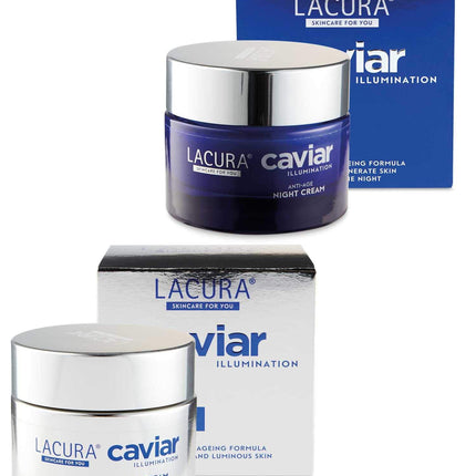 LACURA CAVIAR 50ml DAY CREAM + 50ml NIGHT CREAM SET ANTI AGEING SKINCARE
