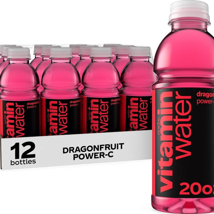 vitaminwater Power-C Dragonfruit, Flavored Water Beverage Bottles, 20 fl oz, 12 Pack