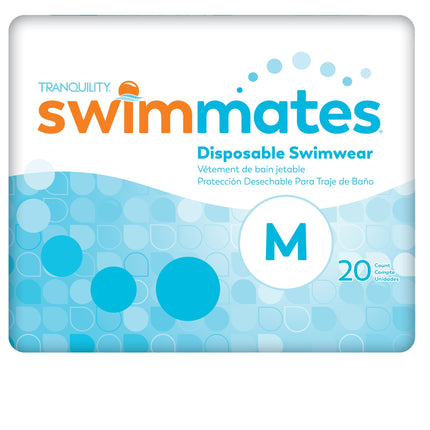 Swimmates Disposable Adult Swim Diapers, Pull-Up Under Swimwear with Tear-Away Side Seams, Unisex, Medium (34"-48" Waist) 20 Count Bag
