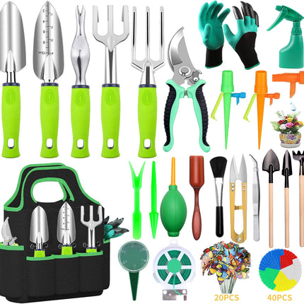 84 PCS Garden Tools Set,10pcs Succulent Tools Set Included 6pcs Large Heavy Duty Aluminum Gardening Hand Tools 12.5IN with Garden Tool Bag,Gloves Sprayer etc.Gardening Gifts for Men Women Garden Gifts