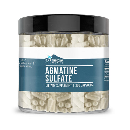 Earthborn Elements Agmatine Sulfate, 200 Capsules, Pure & Undiluted, No Additives