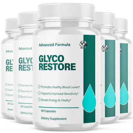 (5 Pack) Glyco Restore Capsules, Official GlycoRestore Pills with All Natural Ingredients, Advanced Overall Health and Wellness Vitamin Support Supplement with Max Multivitamins Support (300 Capsules)