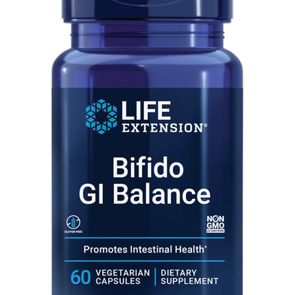 Life Extension Bifido GI Balance, probiotics, Bifidobacterium longum BB536® (2 Billion CFU), Support Healthy Gut & Digestive Health, Gluten-Free, Non-GMO, Vegetarian, 60 Capsules