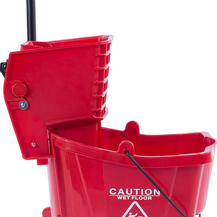 Carlisle FoodService Products 26 Qt Mop Bucket with Side Wringer, Red