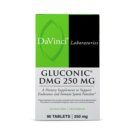 DAVINCI Labs Gluconic DMG 250mg - Helps Support Immune System, Muscle Function, Heart Health & Brain Health - 90 Chewable Tablets (90 Servings)