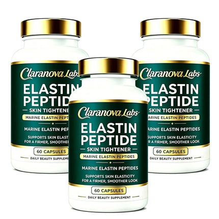 Xjrwac Claranova Elastin Peptides, Marine Elastin Peptide Skin Tightening Formula, 60 Capsules (3Pack)
