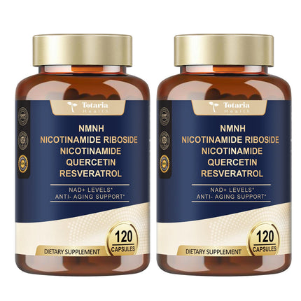 Totaria NMNH (Dihydronicotinamide Mononucleotide), NMNH Supplement w/Niacinamide (Vitamin B3), Quercetin, Trans-Resveratrol, Support NAD+, Anti-Aging, Skin Cell Health & Energy, 240 Count