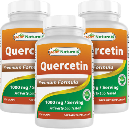Best Naturals Quercetin 1000 mg/Serving 120 Veggie Capsules (120 Count (Pack of 3))