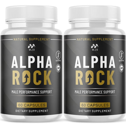 (2 Pack) Alpha Rock Pills for Men, Official Alpha Rock Male Performance Capsules with Natural Ingredients Max Strength Supplement with Premium Vitamins Support Optimal Wellness & Health (120 Capsules)
