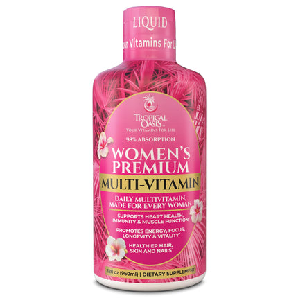 Premium Liquid Multivitamin for Women | Sugar Free Women’s Multivitamin | 100+ Vitamins, Minerals & Herbs Promote Anti-Aging, Heart, Brain & Bone Health |98% Absorption Rate | Non-GMO | 32 Serv